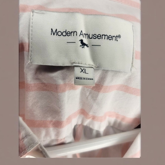 Modern Amusement Pink Casual Button Down Shirt - Picture 5 of 6